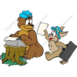 Whimsical Bear and Rabbit
