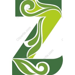 Floral Z in Green - Nature-Inspired