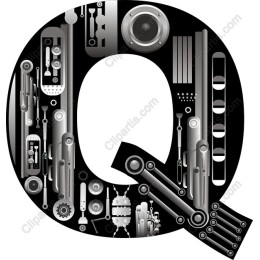 Metallic Industrial Letter Q
