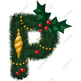 Festive Evergreen Letter P