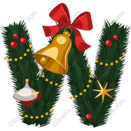Christmas Letter W - Festive Evergreen