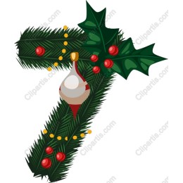 Christmas 7 with Pine and Berries