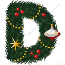 Christmas Wreath Letter D