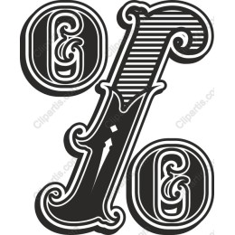 Elegant Decorative Lettering - G, %, O