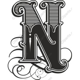 Elegant Vintage Letter N