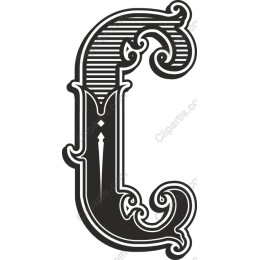 Elegant Vintage Capital Letter C