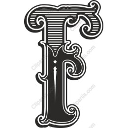 Elegant Letter F with Ornamental