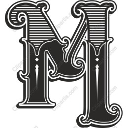 Vintage Ornate Letter M