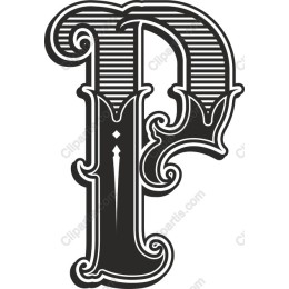 Vintage Decorative Letter P