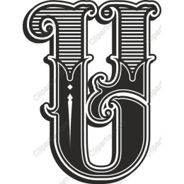Ornate Vintage Letter U