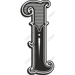 Vintage Ornate Letter I