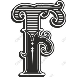 Vintage Ornate Letter F