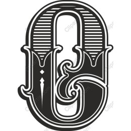Ornate Letter O Vintage