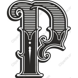 Vintage Ornamental Letter P