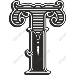 Vintage Ornate Letter T