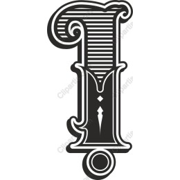 Vintage Ornate Letter I
