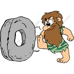 Caveman Kicking Stone Wheel