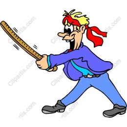 Whimsical Ruler-Swinging Character