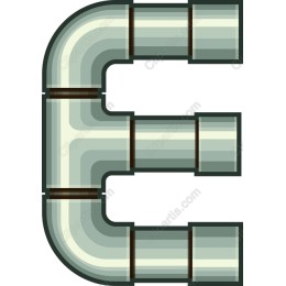 Stylized Pipe Letter E