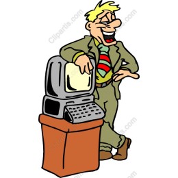 Vintage Businessman with Computer
