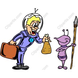 Whimsical Astronaut and Alien