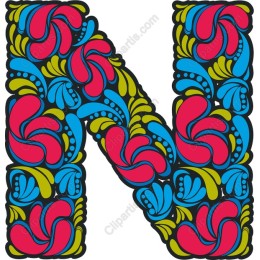 Floral Letter N