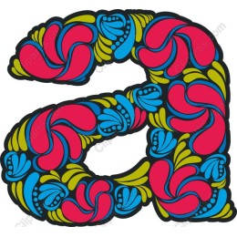 Colorful Floral Letter A