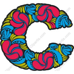 Vibrant Floral Letter C