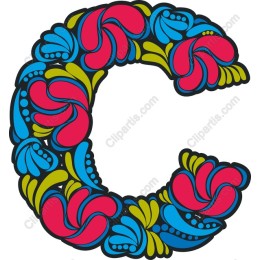 Vibrant Floral Letter C