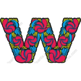 Floral Patterned Letter W