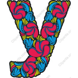 Vibrant Floral Letter Y