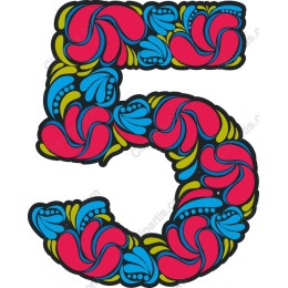 Decorative Number 5 - Floral Art
