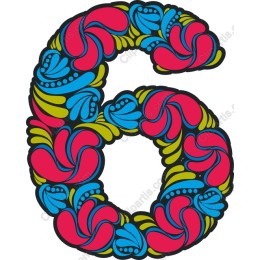 Colorful Floral Number 6