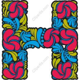 Vibrant Floral Letter H