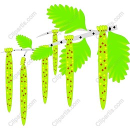 Vibrant Green Pods and Leaf