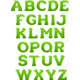 Grass Letters Set - A-Z Grass-Themed Alphabet