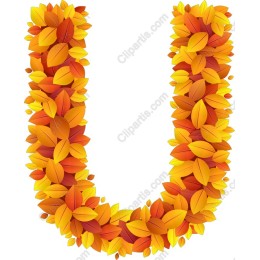 Autumn Leaf Letter U
