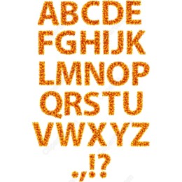 Floral Alphabet Set - Autumn Letters & Punctuation Clipart