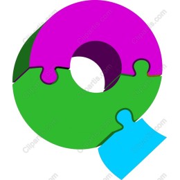 Colorful Puzzle Letter Q