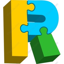 Colorful Puzzle Piece Letter R
