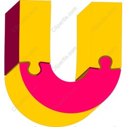 Vibrant Puzzle Letter U