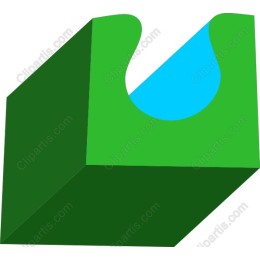 Vibrant Green and Blue Geometric Block