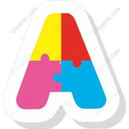 Colorful Puzzle Letter A