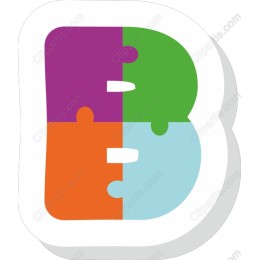 Colorful Puzzle Piece Letter B