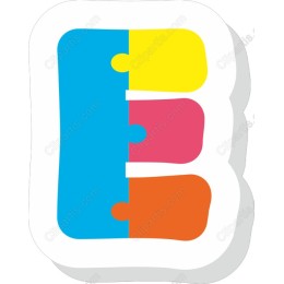 Colorful Puzzle Piece Letter B