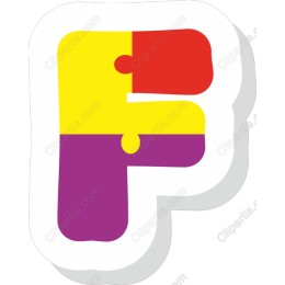 Colorful Puzzle Letter F