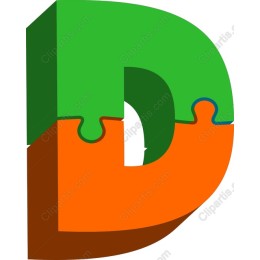 Vibrant Puzzle Letter D