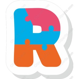 Colorful Puzzle Letter R