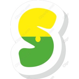 Vibrant 'S' in Yellow and Green