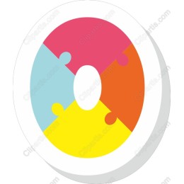 Colorful Puzzle Piece Number 0